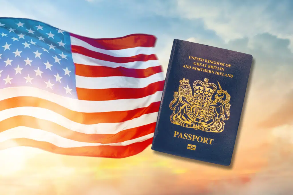 british passport from the usa