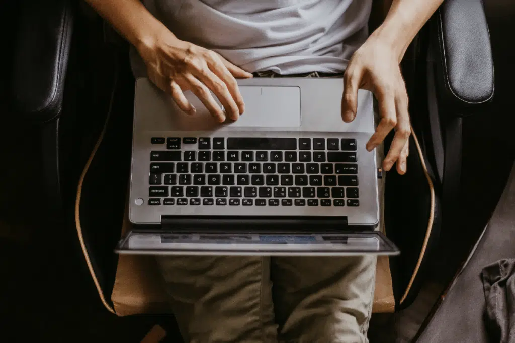 Man renewing UK passport online